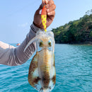 #A 100mm 12g Sinking Fishing Lures Luminous Wood Shrimp Bait with Squid Jigs Hoo