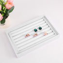 Velvet Earrings Ear Studs Display Stand Holder Organizer Rack (White)
