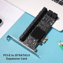 20 Port PCIE Expansion Card PCIe SATA 3.0 Riser Adapter 6Gbps for Desktop