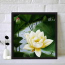White Lotus Diamond Embroidery Painting Mosaic Picture Rhinestone Cross Stitch