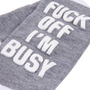 Funny Humor Words Printed Socks Cotton Casual Socks Unisex Socks (Gray)