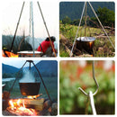 Picnic Tripod Ring Hook Fire Cooking Outdoor Camping Stainless Steel Cookware