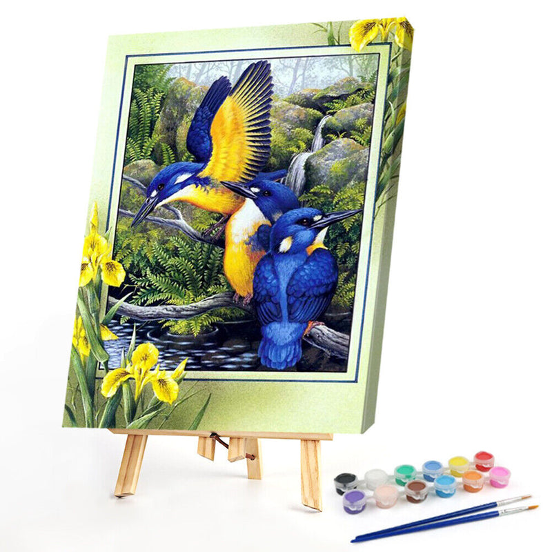Flower Bird Oil Paint By Numbers Kit DIY Acrylic Painting Wall Art Picture Craft