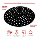Air Fryer Liner Pad Silicone Baking Anti Slip Steamers Mats (Black 8in)