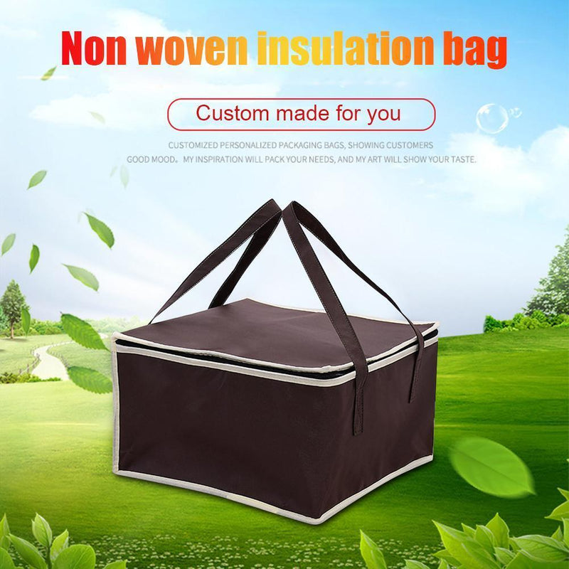 Lunch Cooler Bag Picnic Thermal Insulated Zip Drink Food Packs (Coffee)