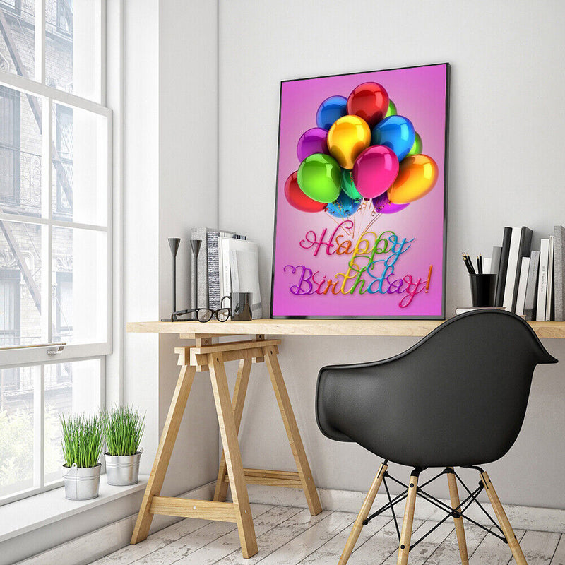 40x50cm Oil Paint By Numbers Birthday Balloon Frameless Picture DIY Painting
