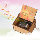 Wooden Carved Retro Hand Crank Music Box You Are My Sunshine Music Box (A) Newly