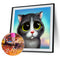 5D Cute Cat Mosaic Diamond Painting Drawing Full Round Drill DIY Art Handcraft