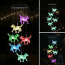 Hummingbirds Patio Wind Chime Solar Chime LED Crystal Dog Discolored