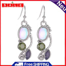 Water Drop Earrings Casual Women Moonstone Dangle Ear Hook Alloy Jewelry Gift