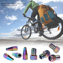 4x Holographic Presta to Schrader Bike Valve Adapters+ 4x Presta Valve Caps