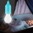 LED Hanging Light Bulb Battery Powered Colorful Pull Cord Bulbs (Blue) Newly