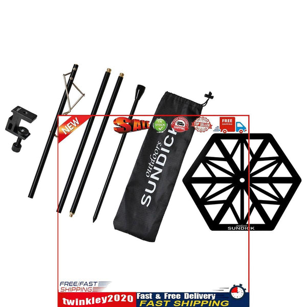 SUNDICK Light Stand Clamp & Ground Insert Lamp Pole with Table (Black) Newly