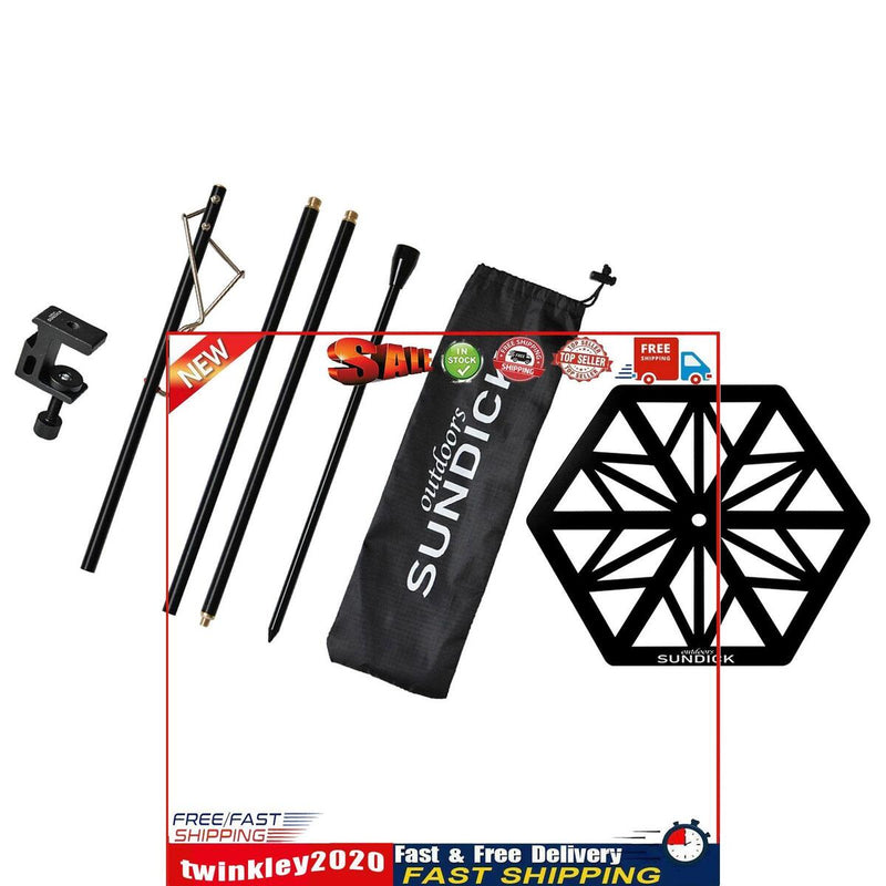 SUNDICK Light Stand Clamp & Ground Insert Lamp Pole with Table (Black) Newly