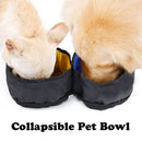 Hiking Drinking Feeding Bowl Collapsible Outdoor Pet Double Bowl Feeding Bag
