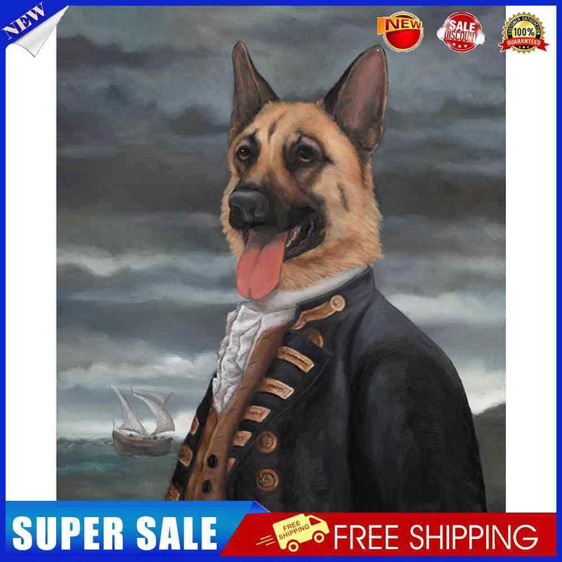 #A Gentleman Dog Oil Paint By Numbers Kit DIY Acrylic Painting on Canvas Framele