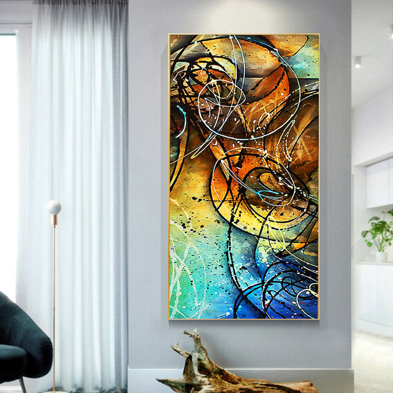 Abstract Line Oil Paint By Numbers Canvas DIY Picture Art Home Decoration Gif