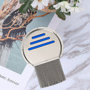 Stainless Steel Density Teeth Hair Lice Comb Dust Free Brush (Blue) Newly