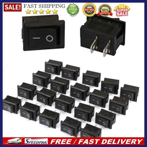 200pcs On/Off Rocker Switch Switches for Cars Motors Water Dispensers Black