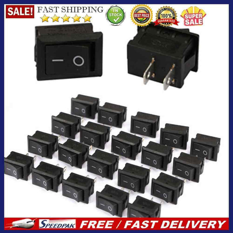 200pcs On/Off Rocker Switch Switches for Cars Motors Water Dispensers Black