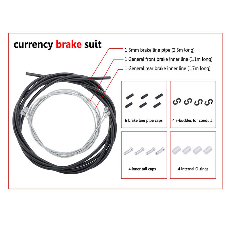 MEROCA Mountain Road Bike Cable Bicycle Brake Inner Wire Tips (Brake Black)