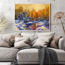 DIY Paint By Number Kit Frameless Village Sunset Handpainted Wall Hanging Gift