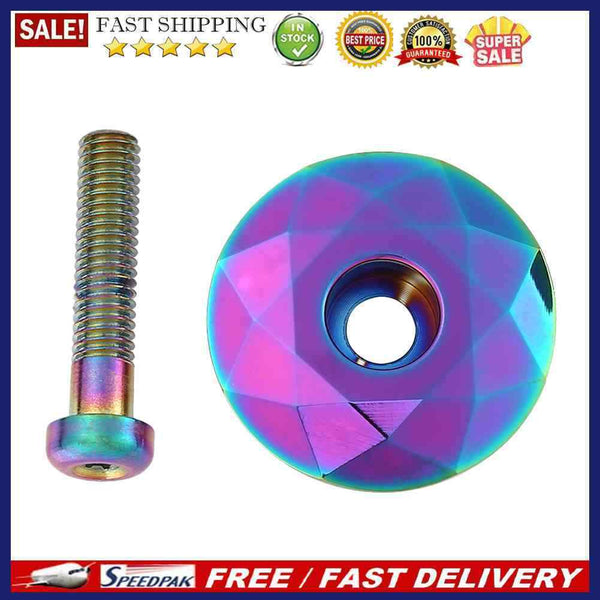 1-1/8 inch Bike Stem Top Cap MTB Bicycle Headset Cap Cover with Bolt Burnt