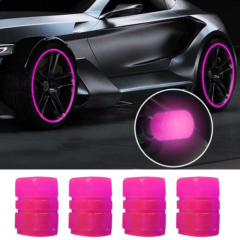 #A 4pcs Tire Valve Caps Illuminated Luminous Tire Cap Tire Stem Cap for Motorc