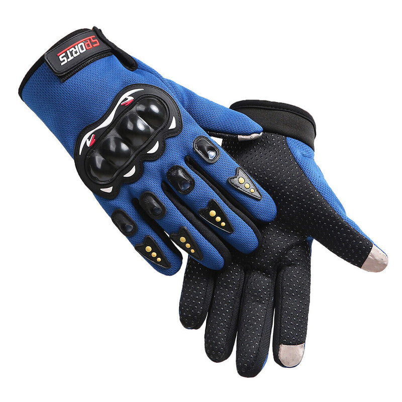 Anti-Skid MTB Bicycle Motorcycle Bike Protective Gloves (Blue Full Finger)