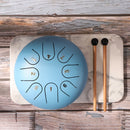 Ethereal 6 inch Steel Tongue Hand Pan Drum Tank 8 Tones with Mallets (Blue)