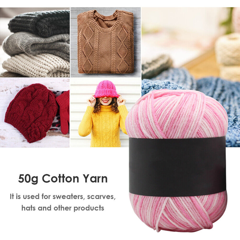 Gradient Color Milk Cotton Yarn Scarf Sweater Crochet Knitting Yarn (A) Newly
