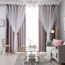 Gradient Hollowed Star Curtain Bedroom Living Room Full Blackout Window Blind