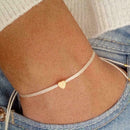 Handmade Rope Heart Bracelet Women Beige String Charm 2019 Adjustable E9Q8