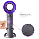 USB Rechargeable Handheld Bladeless Fan 3 Gear Air Cooling Fan (Purple)