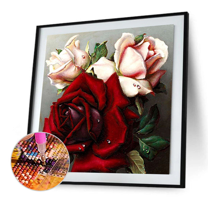 5D DIY Full Drill Diamond Painting Rose Flower Cross Stitch Embroidery Kits