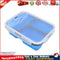 1350ml Silicone Rectangle Lunch Box Collapsible Bento Folding Bowl (Blue) Newly