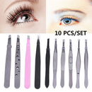 Hair Pluckers Eyelash Extension Clip Eyebrow Tweezer Stainless Steel