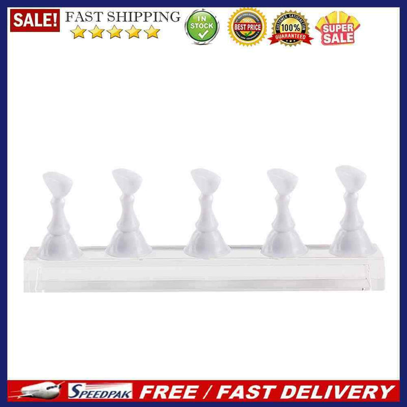 Magnetic Nail Holder Acrylic Crystal Shelf Training Display Stand (White