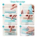 Soap Box with Bubbler - Transparent Dishwashing Soap Saver Box Case (Blue) Newly