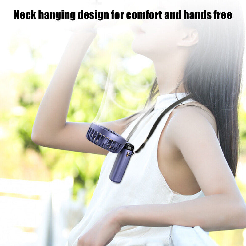 #A Portable Handheld Fan Outdoor Sports Wearable Neckband Fans for Summer Coolin