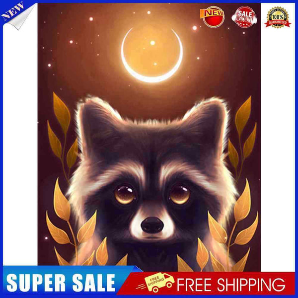 #A 5D DIY Diamond Painting Kits Moon Animal Full Round Drill Mosaic Rhinestone A