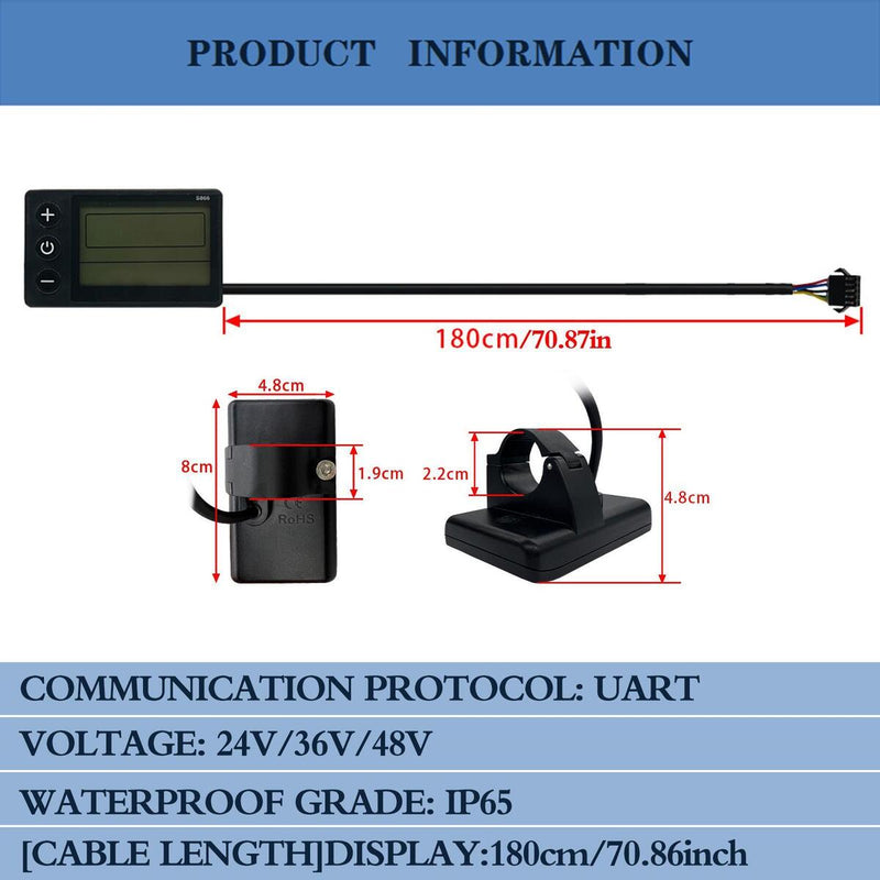 36V-48V Electric Bicycle E-bike Scooter Brushless Speed Controller w/LCDDisplay