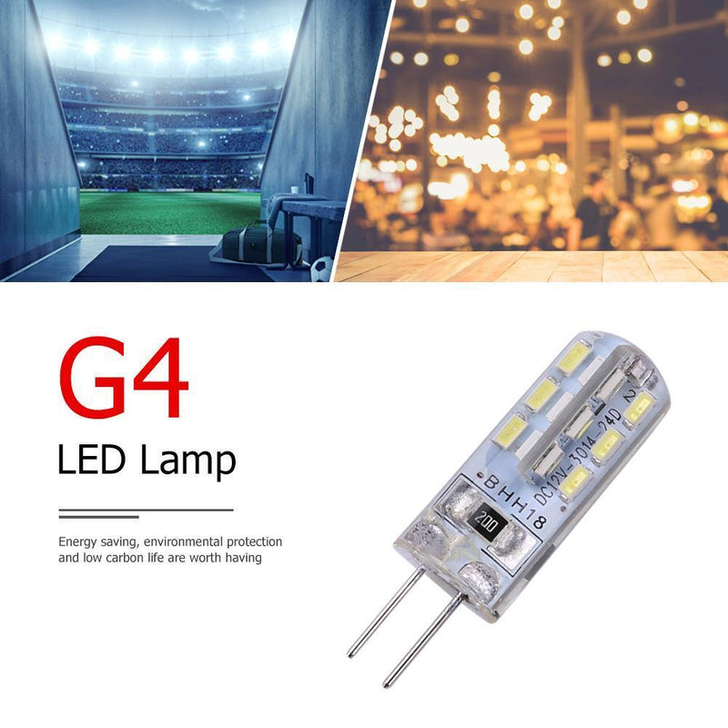 G4 LED Lamp 2W DC 12V 24 SMD3014 110LM White LED Silicone Corn Bulb Light Newly