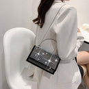 #A Rhinestones Shoulder Bag Metal Handle Women Sparkling Chain Small Handbags