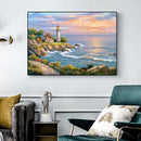 5D DIY Seaside Tower Full Square Diamond Painting Home Living Room Decoration