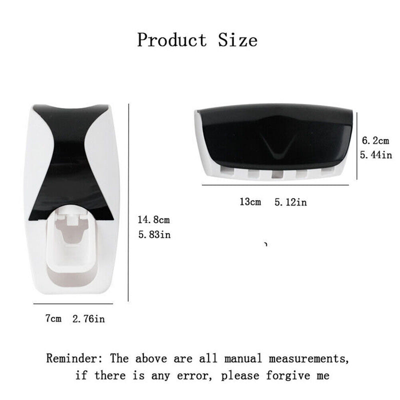 Wall Mounted Toothbrush Holder Bathroom Automatic Toothpaste Dispenser Set