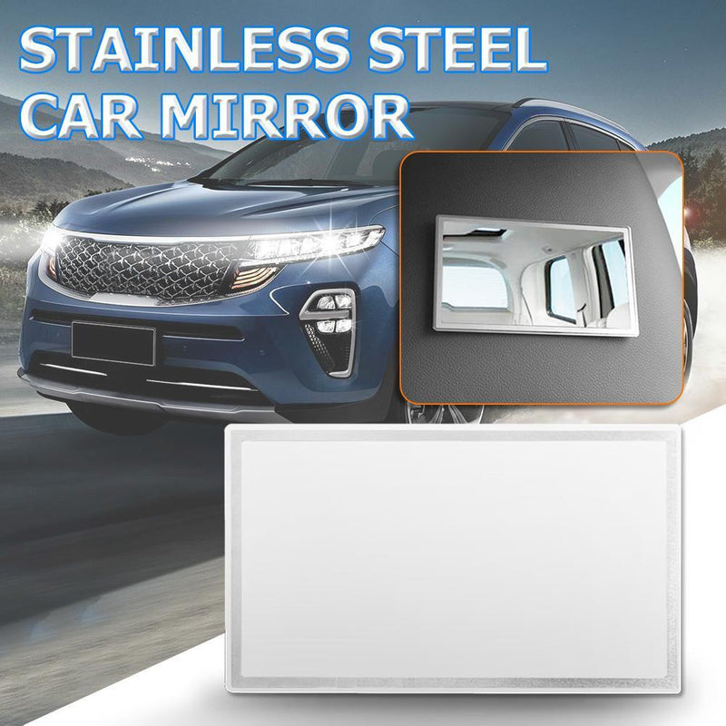 Stainless Steel Cosmetic Mirror Car Sun Visor Makeup Mirror (110x65mm) Newly
