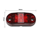 Red Amber Oval Truck Trailer LED Lights 2.5" Front Rear Side Marker Indicators