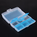 Travel Tablet Pill Medicine Dual Layer 6 Compartments Dispenser Box(Blue)