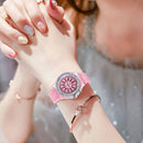 Fashion Luminous LED Flash Light Watch Rhinestone Quartz Silicone Wristwatch